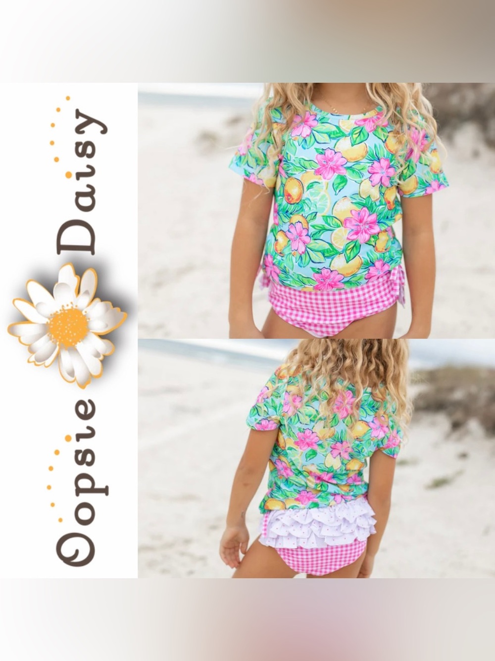 Girls 2 Piece Rashguard Swimsuit